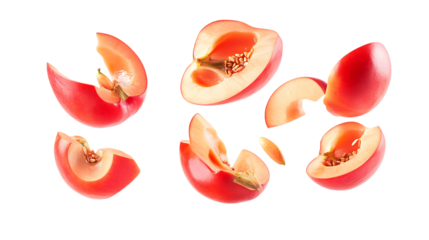 Ackee with half slice falling and floating png