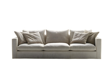 Obraz premium Off-White Upholstered Sectional Sofa with Plush Cushions