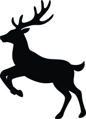 Deer Running And Jumping Illustration - VECTOR