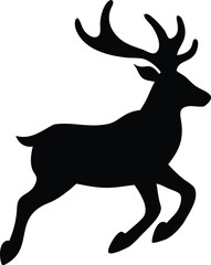 Deer Running And Jumping Illustration - VECTOR