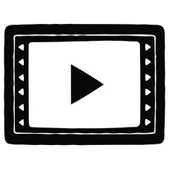 Abstract Video Player Icon Vector