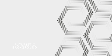 octagon with modern geometric background with white color gradation