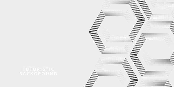 octagon with modern geometric background with white color gradation