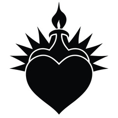 Virgin Mary Holding a Child Spiritual Icon in Black