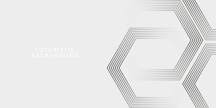octagon with modern geometric background with white color gradation