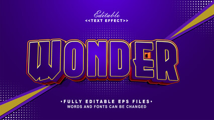 3d wonder bold text effect.typhography logo