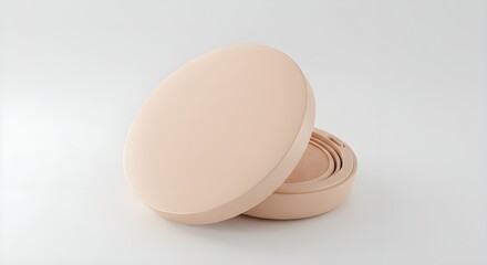 Cushion Foundation Compact Mockup &ndash; Blank, No Label, Dewy Finish, Minimalist Cosmetic Packaging for Branding, Product Design, and Makeup Presentation
