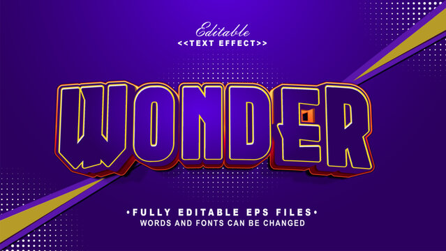 3d wonder bold text effect.typhography logo