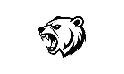 Side View Roaring Bear Mascot Logo