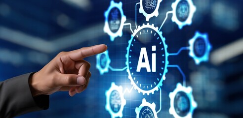 AI Machine learning. Science and artificial intelligence technology
