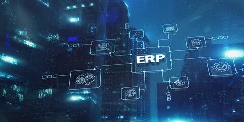 Enterprise Resource Planning ERP Management Business Technology Concept