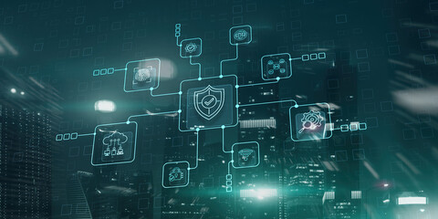 Data Cyber Security system Shield Protection Verification Icon