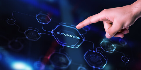 Automation 3D icon. Business industrial process workflow optimisation