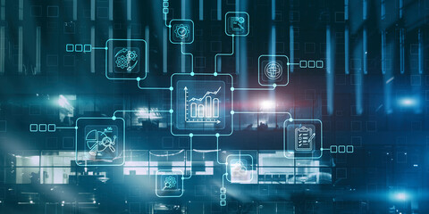 Analytics Finance and Business concept. Big data analytics and business intelligence BI