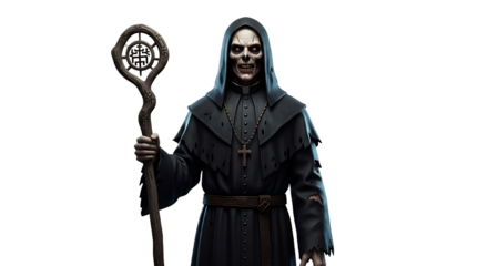 A dark priest lord trying to scare humans.
