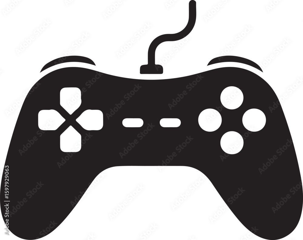 Poster next generation game controller or gamepad flat vector icon for gaming apps and websites