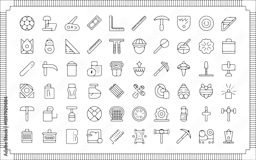 Poster school icons vector set for web design and mobile interface illustration