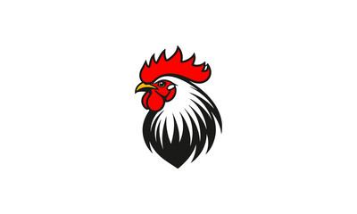 Forward-Facing Rooster Mascot Logo