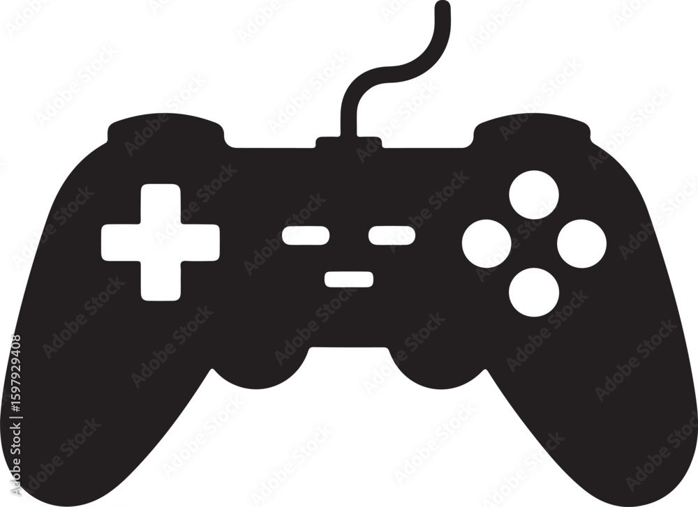 Poster next generation game controller or gamepad flat vector icon for gaming apps and websites