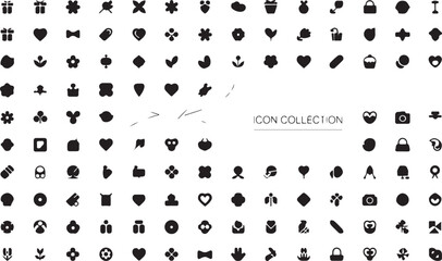 Vector collection of black and white dot icons for web and business design