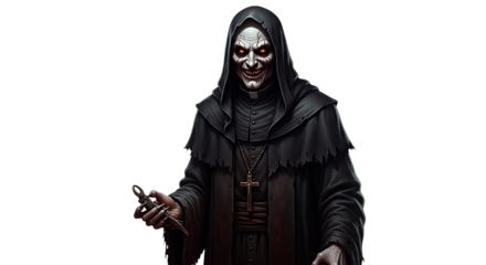 A dark priest lord trying to scare humans.