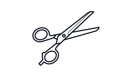 Sleek Line Art Illustration of Professional Hairdressing Scissors