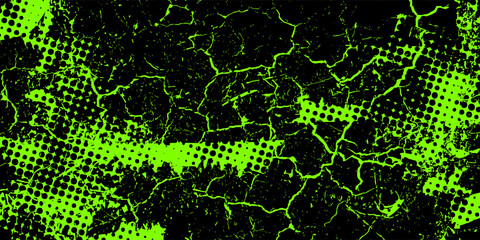 Vibrant abstract vector background. Energetic lime green and black design featuring dynamic strokes, halftone dots, and grunge splatters for a modern, edgy look.