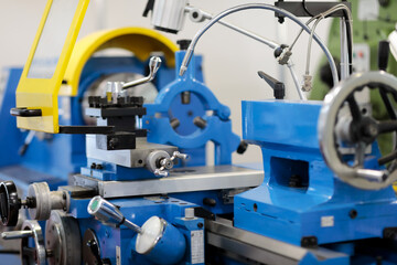 metal center lathe machine close up
