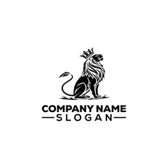 Roaring Lion King on a Rock Logo