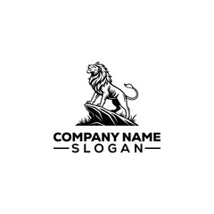 Roaring Lion King on a Rock Logo