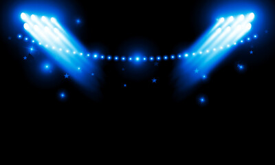 Versus Screen For Fight of sport and game, Battle Or Sport. Boxing ring arena and spotlight floodlights VS bright stadium lights Background Concept vector design