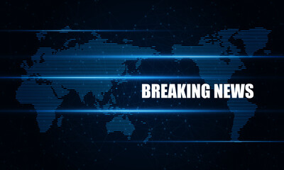 Abstract Breaking news Light out technology background Hitech communication concept innovation send for planet earth with sunrise and technology network effect 