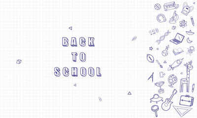 Blank white worksheet exercise book and back to school vector design.