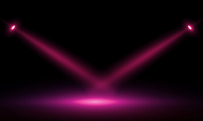 Colorful lights on the stage light floodlights vector design.