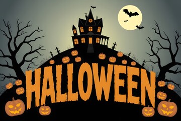 Happy children in halloween costumes celebrate a costume contest event