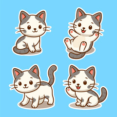 cute cartoon cat collection with different pose
