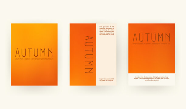 Autumn themed soft orange gradient poster set