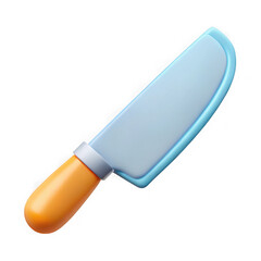 3d illustration of a modern chef's knife with a colored handle on black background