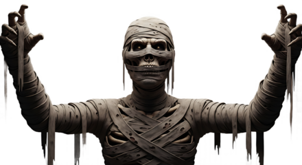 A realistic mummy trying to scare.