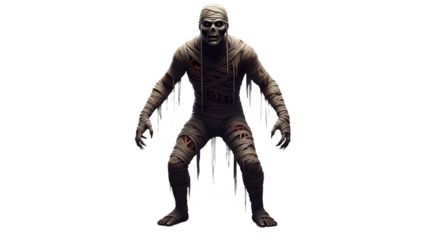 A realistic mummy trying to scare.