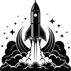 Obraz premium rocket in space