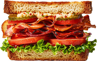 BLT sandwich with crispy bacon, lettuce, and tomato on toast