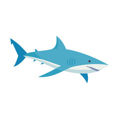 Obraz premium A vibrant illustration of a shark with sharp teeth
