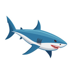 Fototapeta premium A fierce shark with sharp teeth swimming with determination 