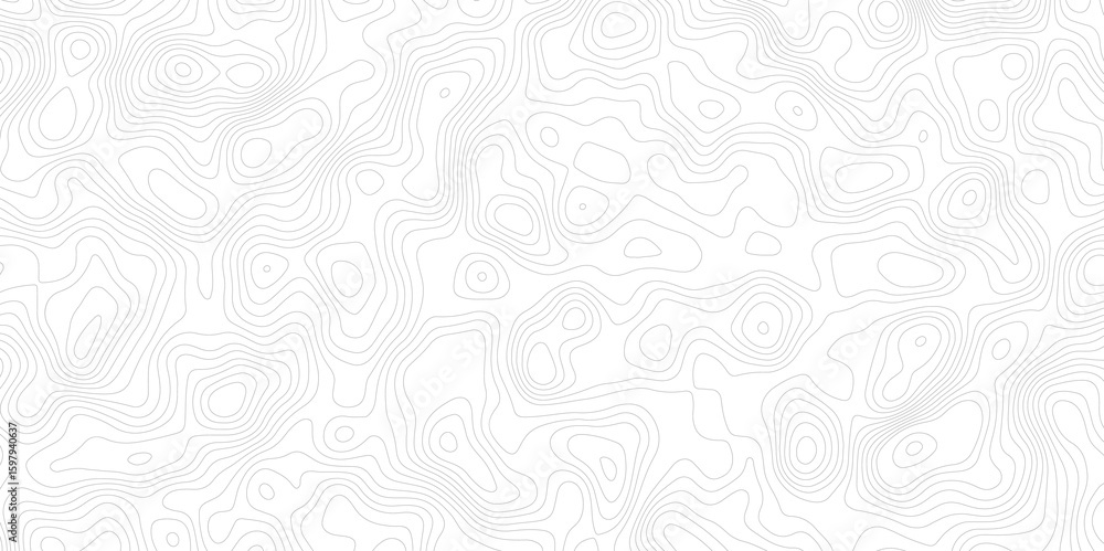 Poster white background with abstract topographic grey contour lines creating a seamless pattern design a p