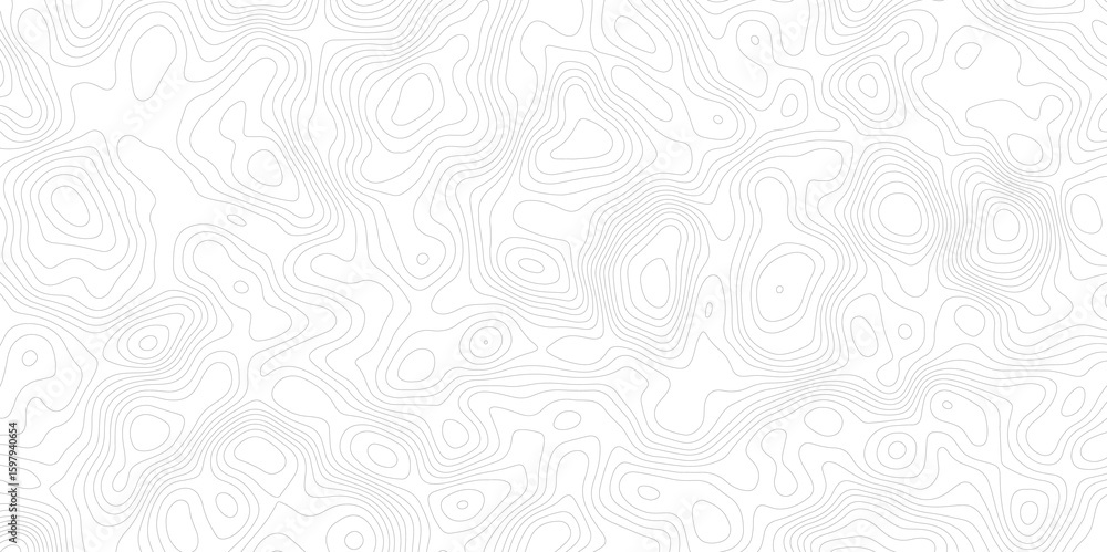 Poster white background with abstract topographic grey contour lines creating a seamless pattern design a p