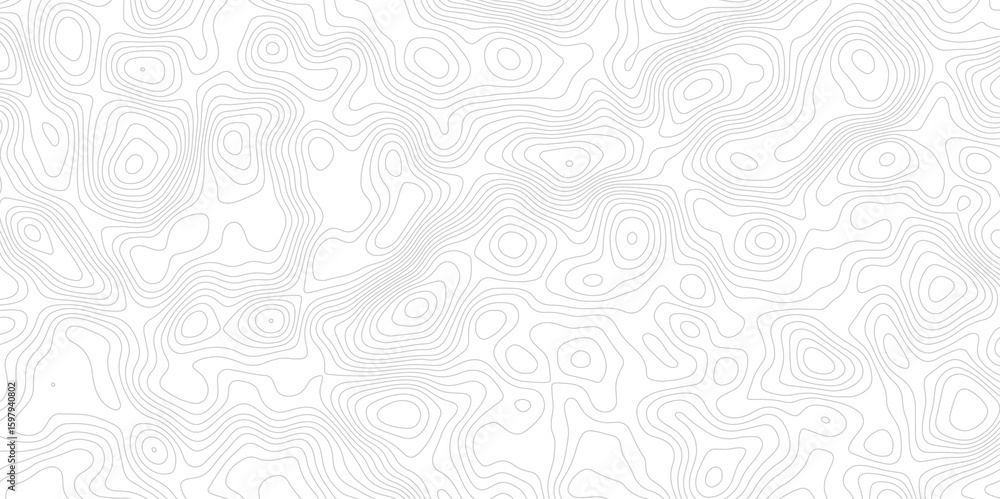 Poster white background with abstract topographic grey contour lines creating a seamless pattern design a p