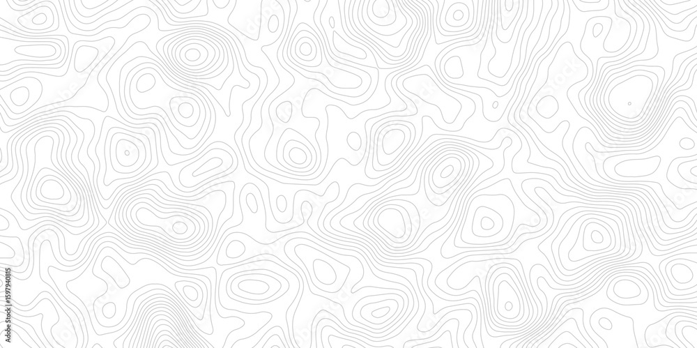 Poster white background with abstract topographic grey contour lines creating a seamless pattern design a p