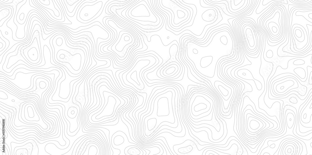 Poster white background with abstract topographic grey contour lines creating a seamless pattern design a p
