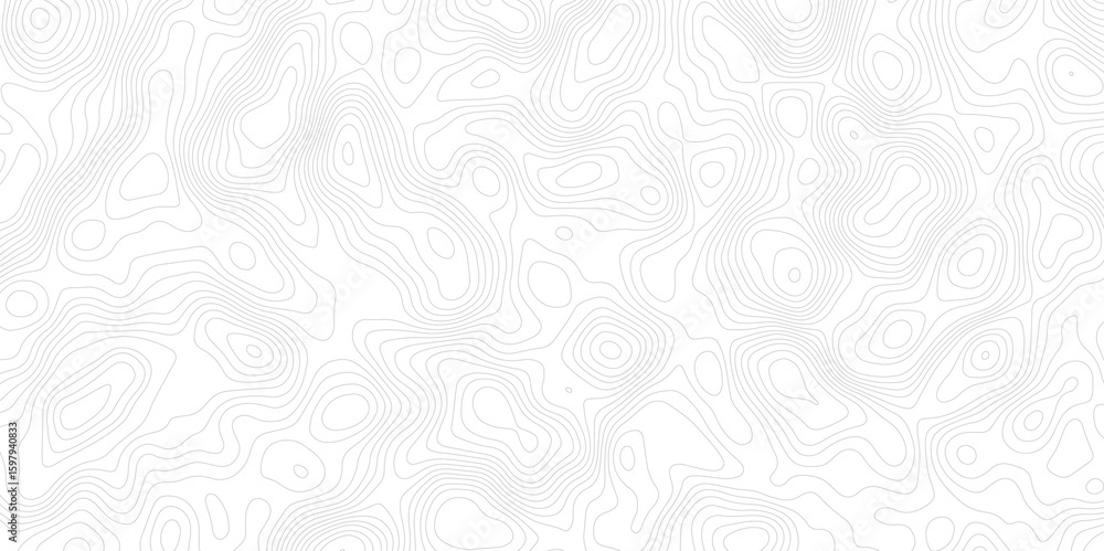 Poster white background with abstract topographic grey contour lines creating a seamless pattern design a p